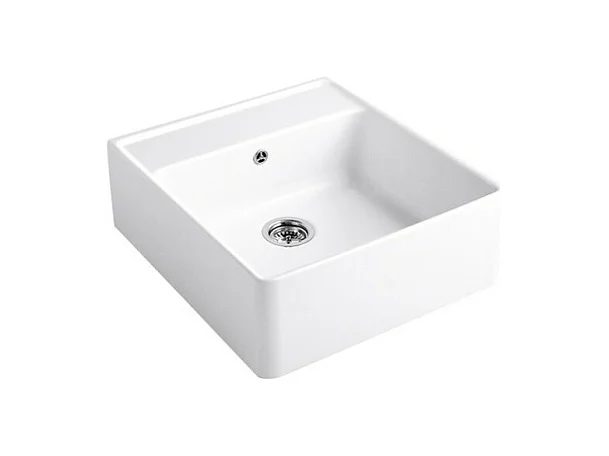 Evier timbre office VILLEROY ET BOCH Tradition Snow White CeramicPlus avec vidage automatique
