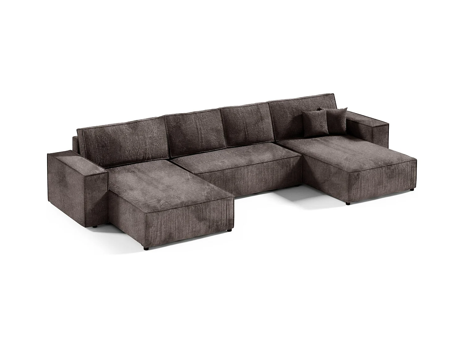 Hoekbankbed MILLE U Bruin