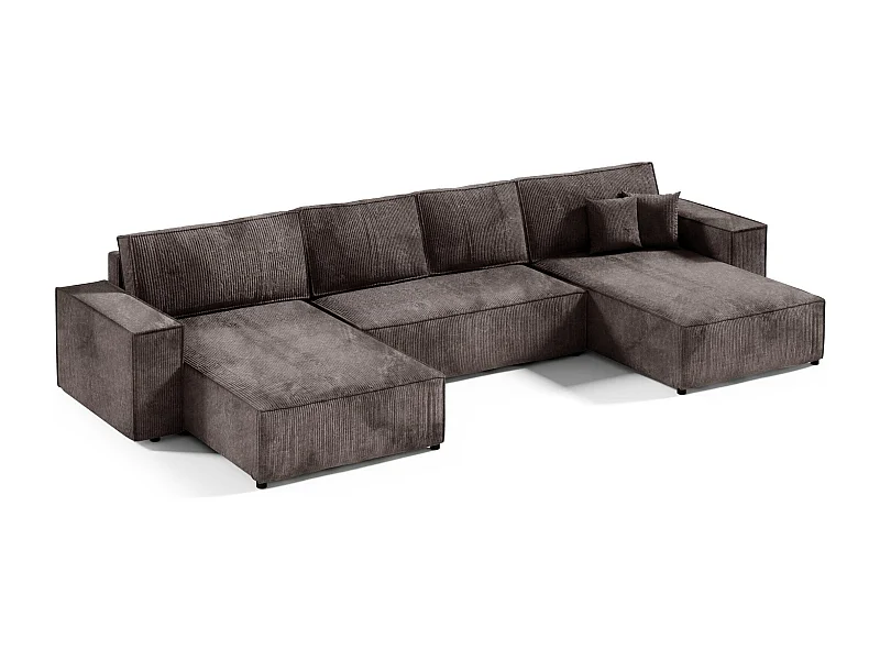 Canapé d'angle convertible MILLE U Braun