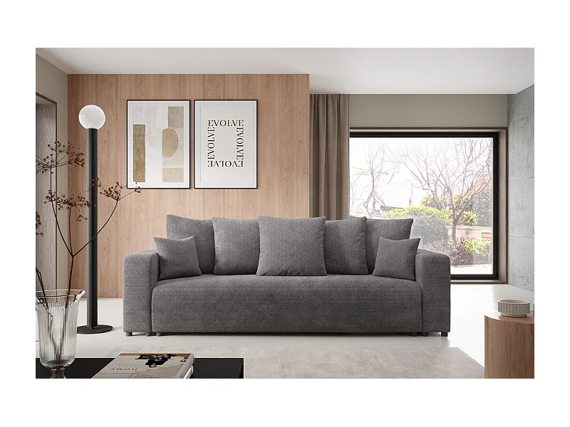 Schlafsofa mit Bettkasten EVORA Grau Anthrazit