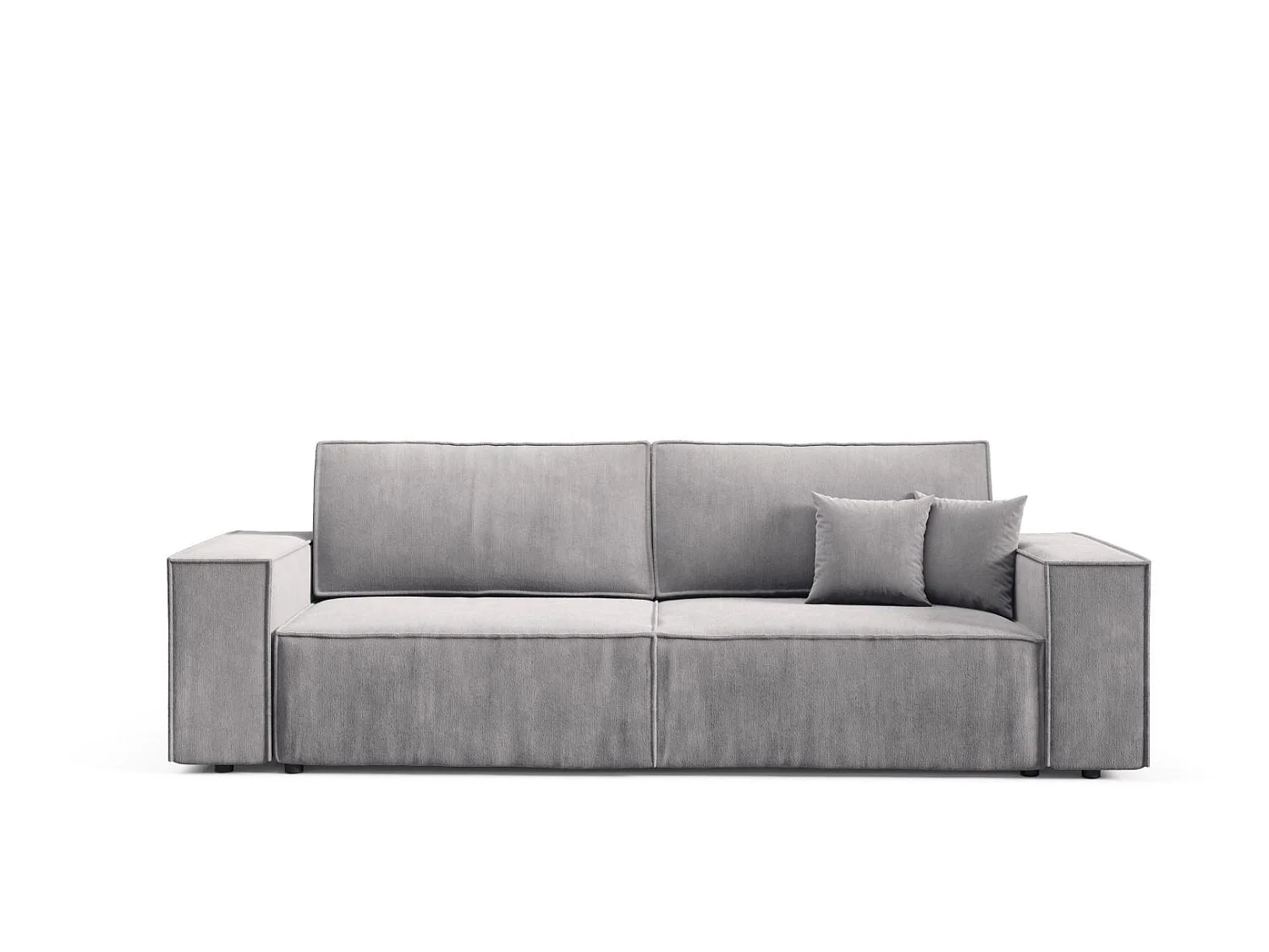 Canapé convertible 4 places en tissu gris MILLE