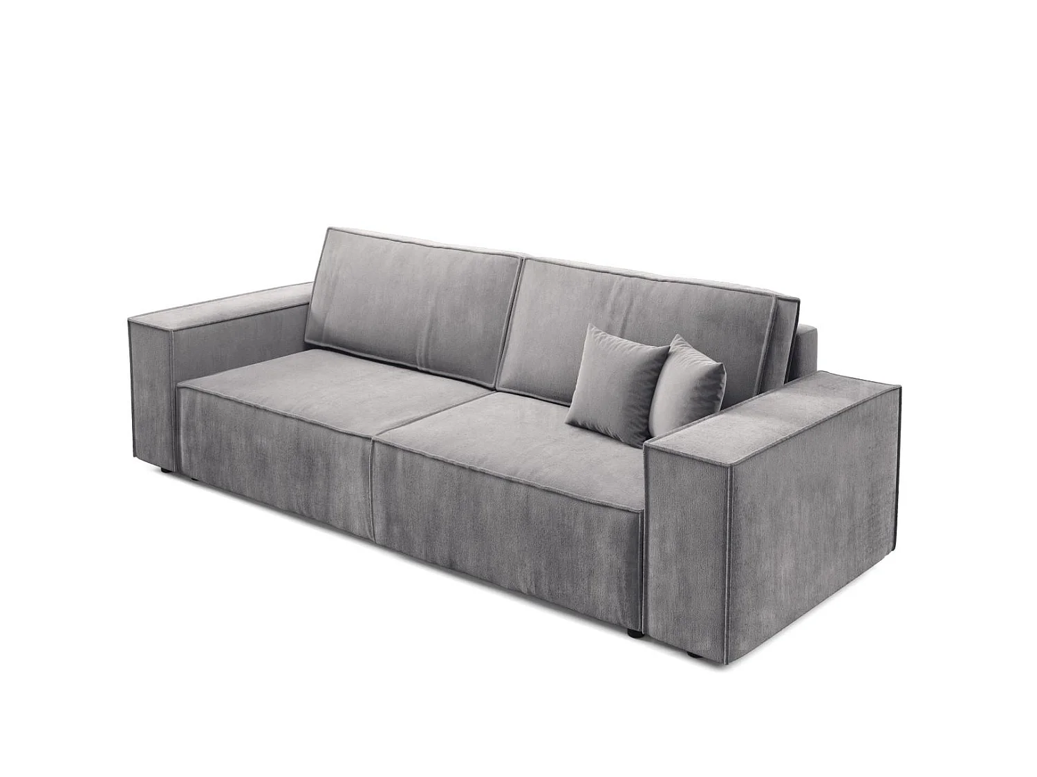 Canapé convertible 4 places en tissu gris MILLE