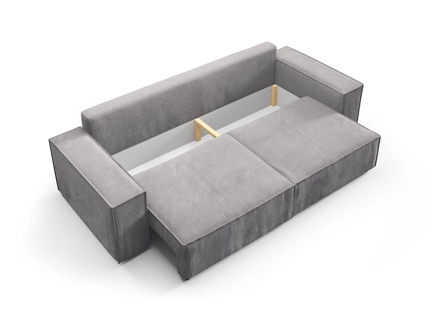 Canapé convertible 4 places en tissu gris MILLE