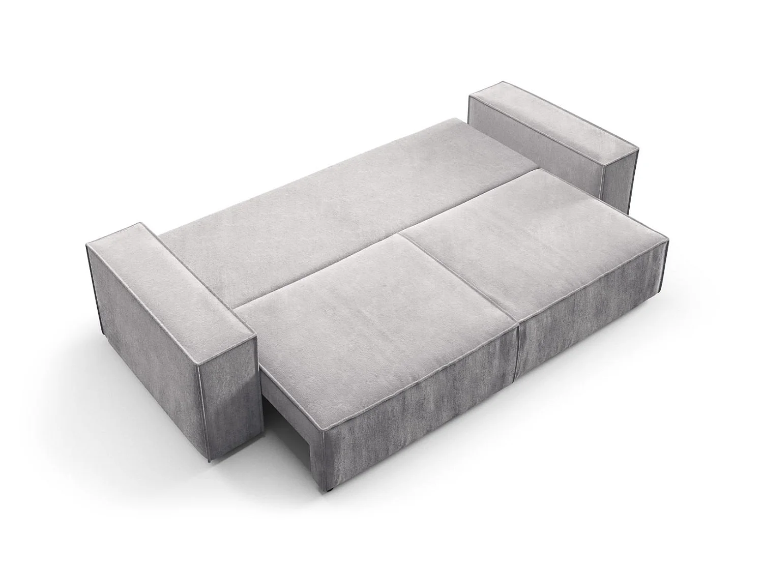 Canapé convertible 4 places en tissu gris MILLE