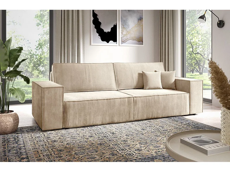 Schlafsofa mit Bettkasten MILLE Mini Sand