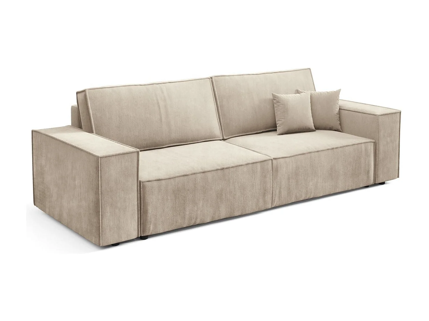 Schlafsofa mit Bettkasten MILLE Mini Sand