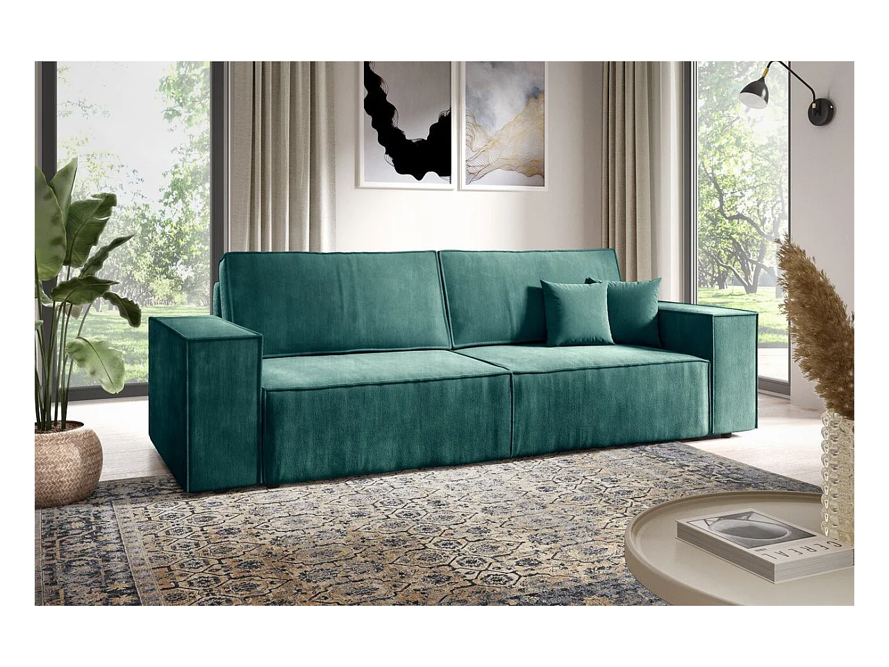Slaapbank met opbergruimte MILLE Mini Turquoise
