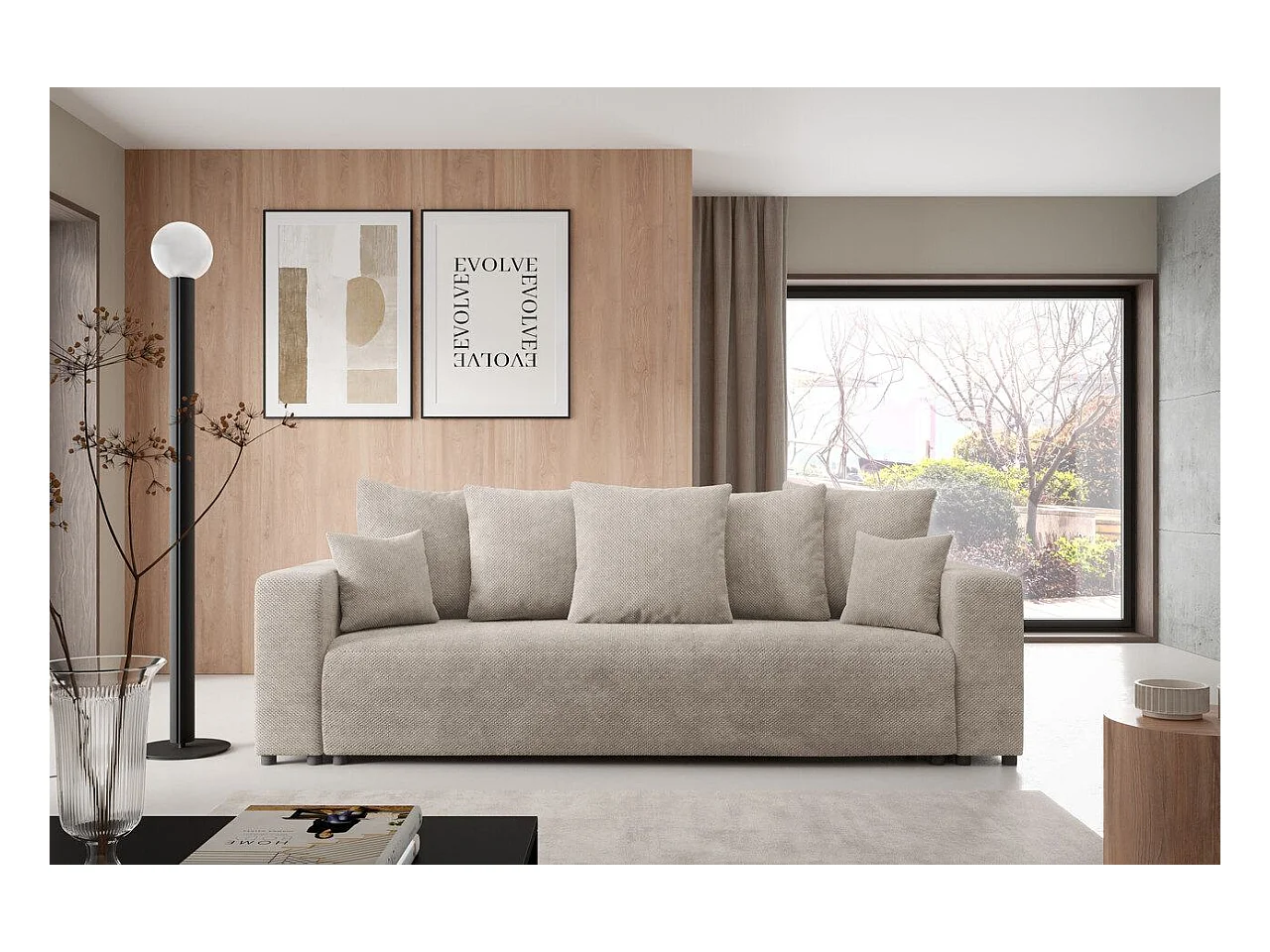 Slaapbank met opbergruimte EVORA Beige