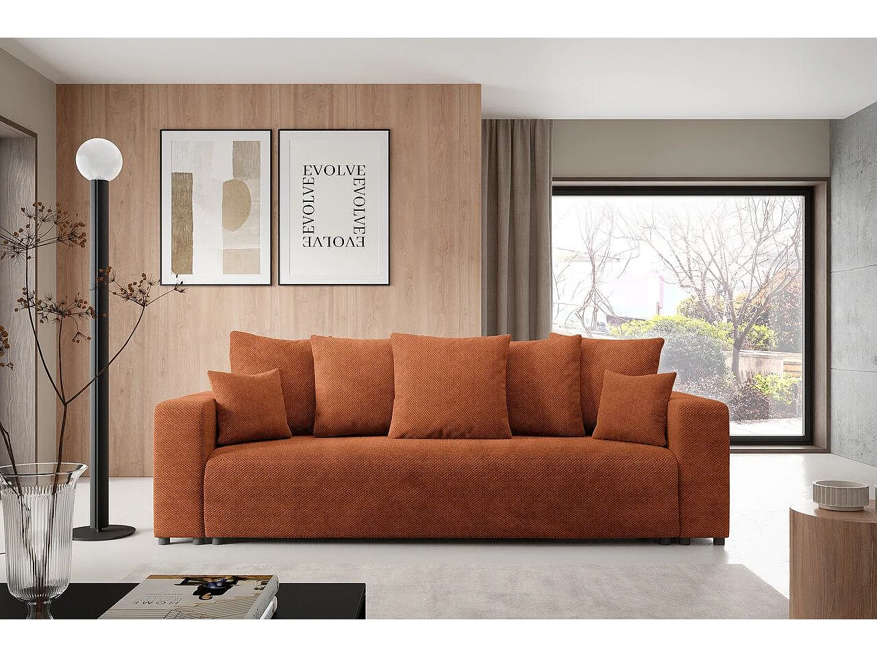 Schlafsofa mit Bettkasten EVORA Kupfer