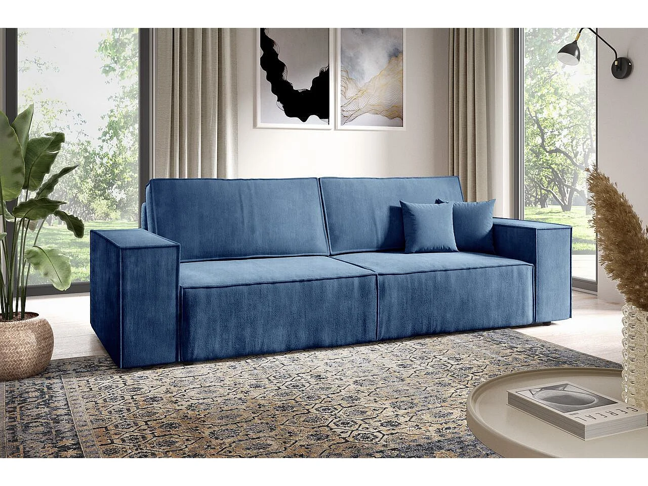 Schlafsofa mit Bettkasten MILLE Mini Blau