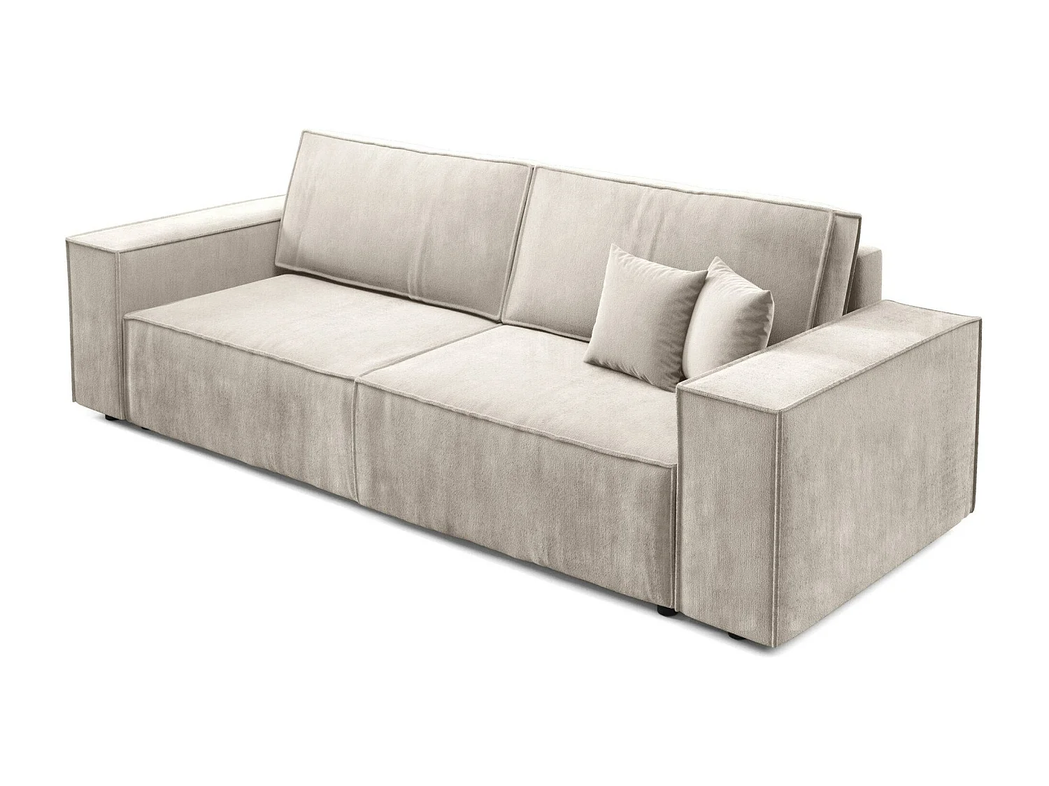 Schlafsofa mit Bettkasten MILLE Mini Cremig