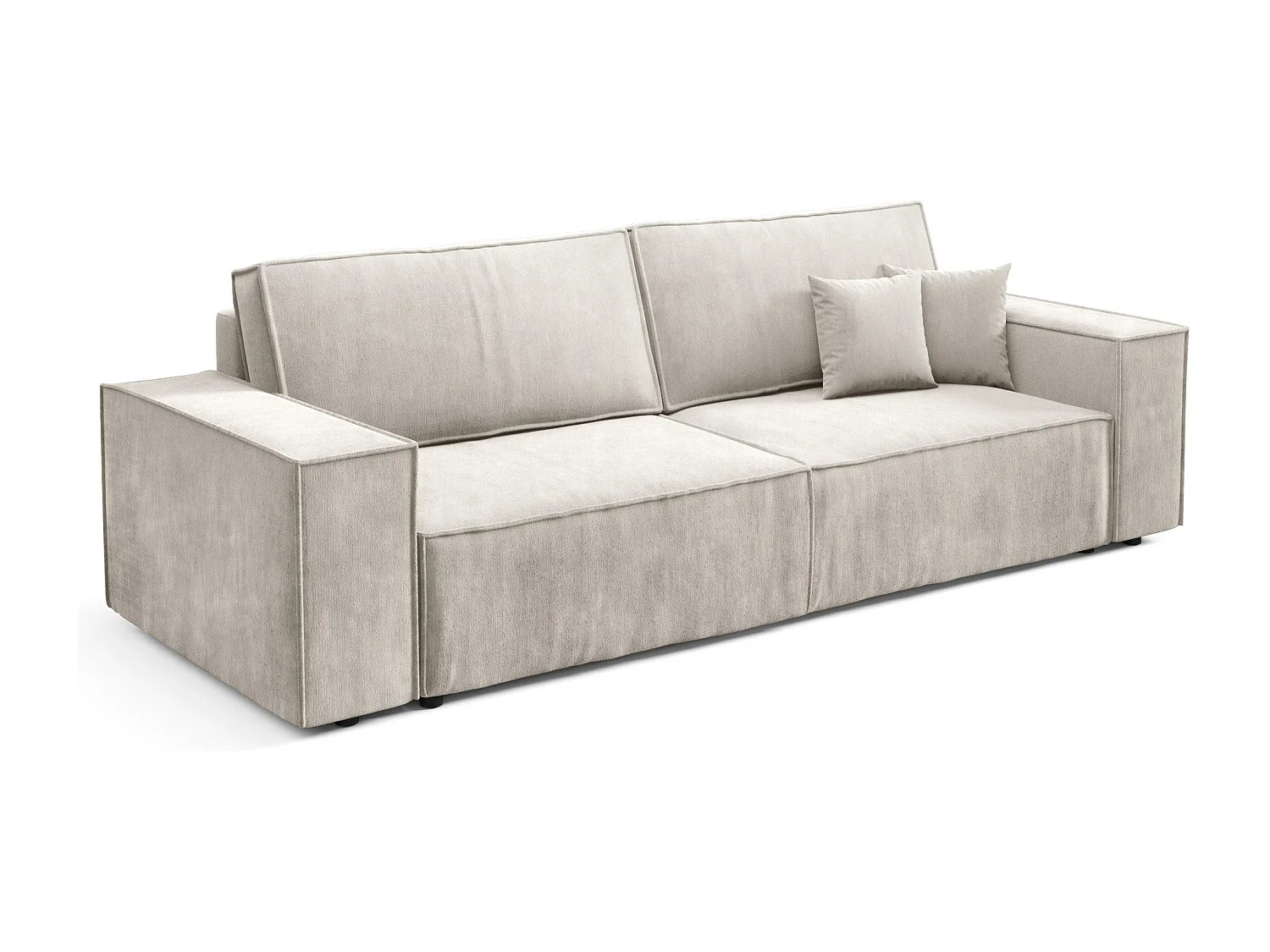 Schlafsofa mit Bettkasten MILLE Mini Cremig