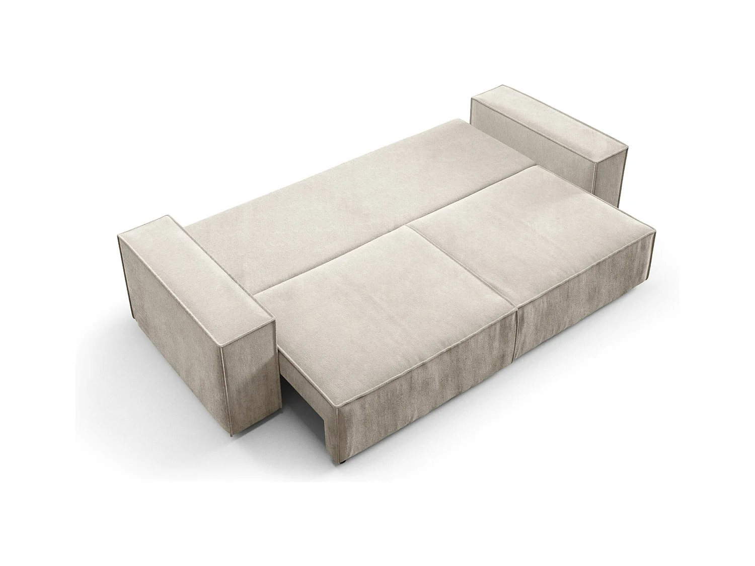 Schlafsofa mit Bettkasten MILLE Mini Cremig