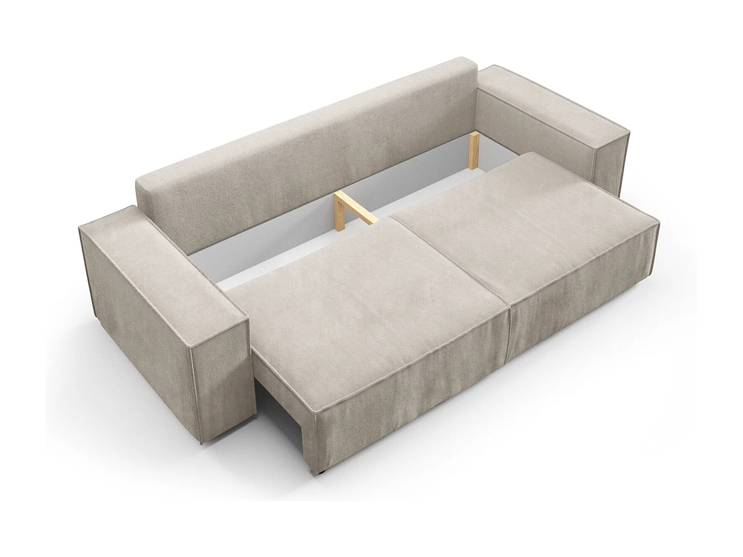 Schlafsofa mit Bettkasten MILLE Mini Cremig