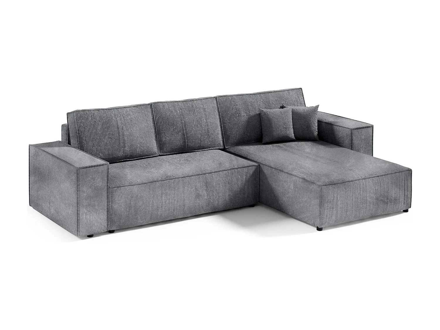 Canapé d'angle convertible MILLE L Gris Anthracite