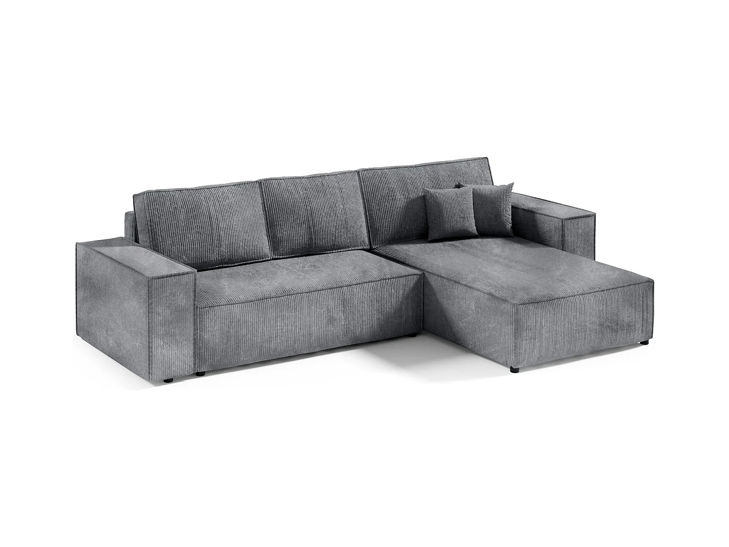 Canapé d'angle convertible MILLE L Gris Anthracite