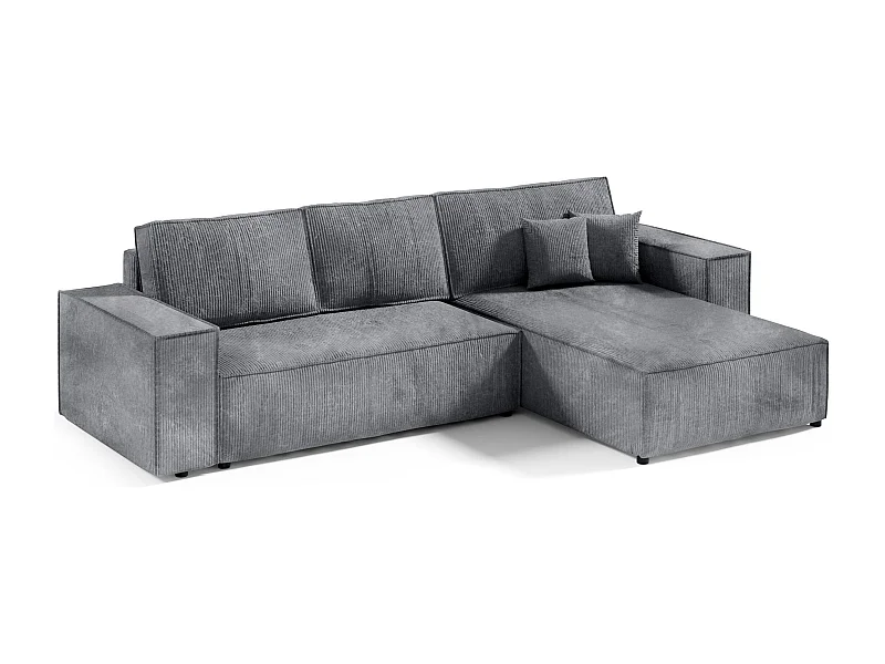 Canapé d'angle convertible MILLE L Gris Anthracite