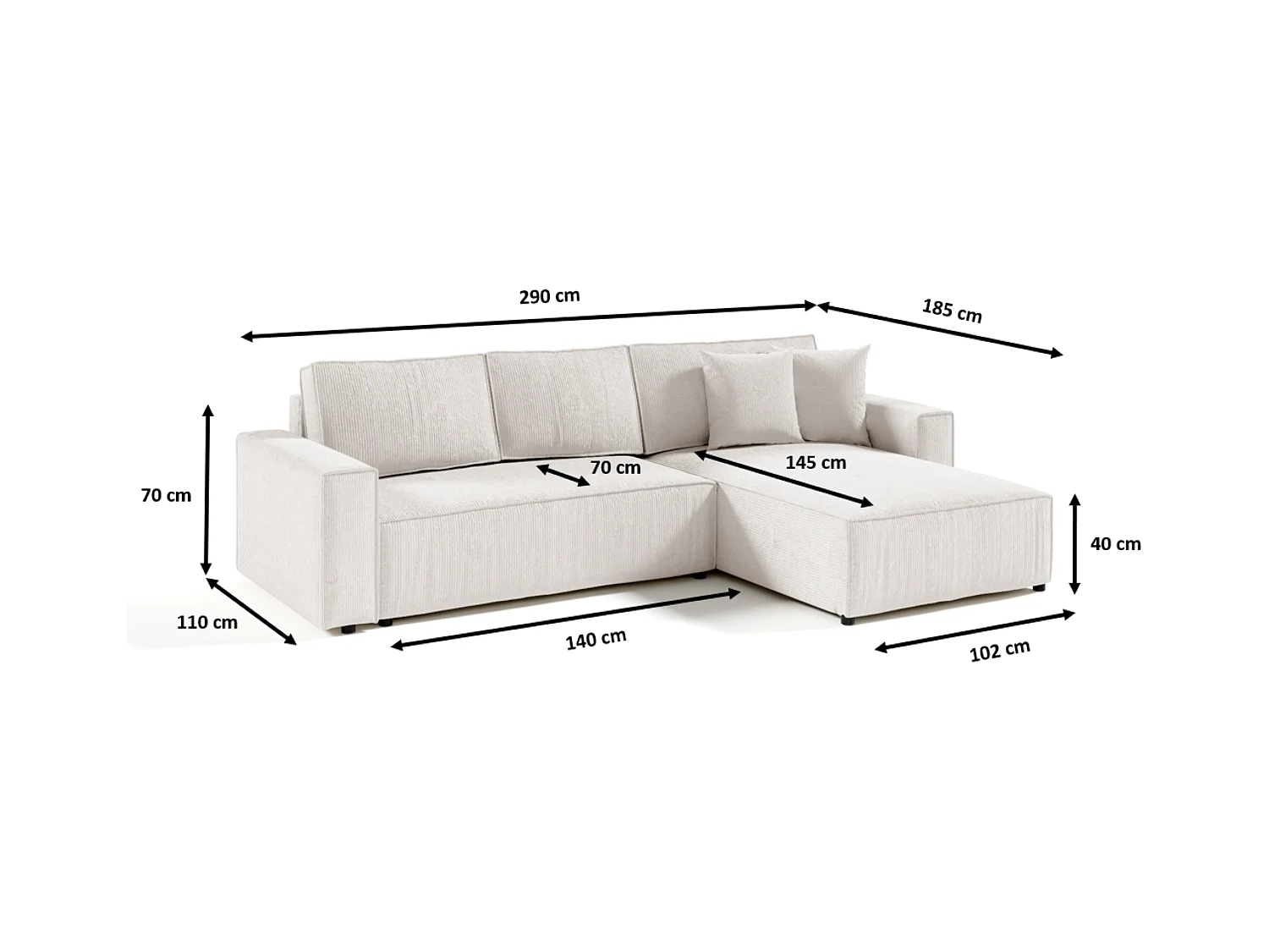 Ecksofa mit Schlaffunktion MILLE L Grüne