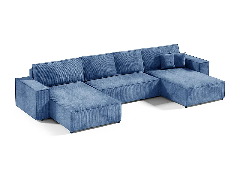 Canapé d'angle convertible MILLE U Bleu