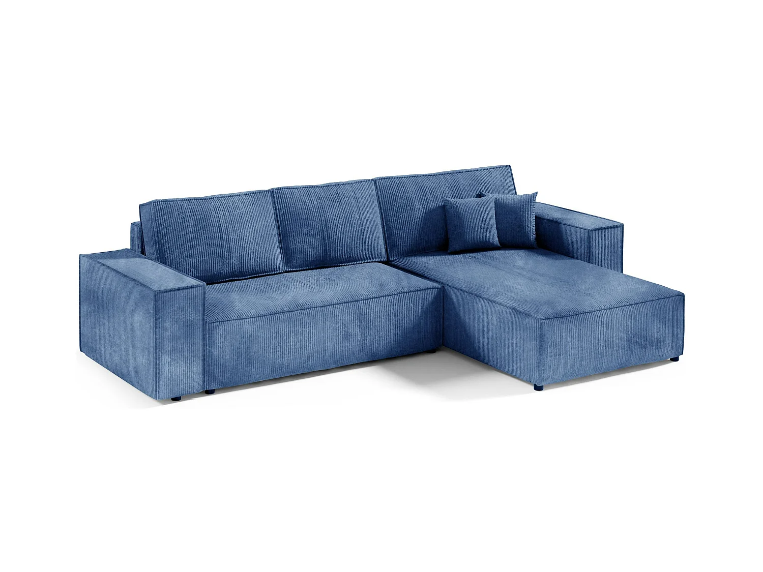 Canapé d'angle convertible MILLE L Bleu