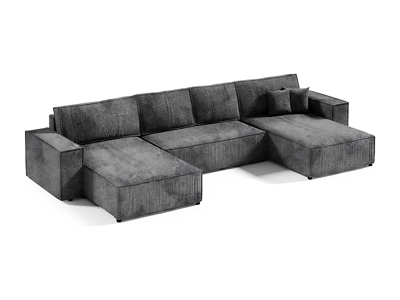 Canapé d'angle convertible MILLE U Noir