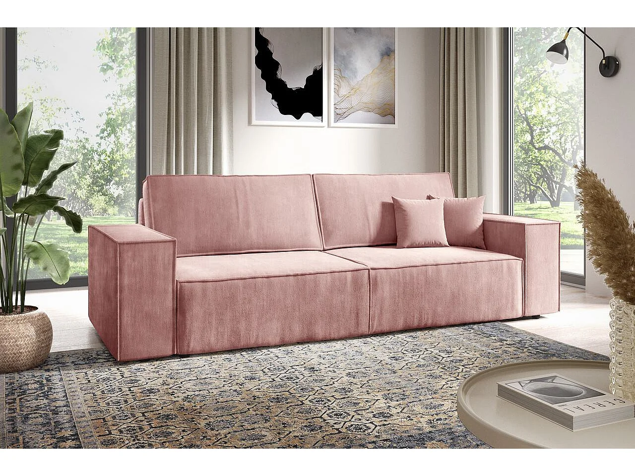 Schlafsofa mit Bettkasten MILLE Mini Rose