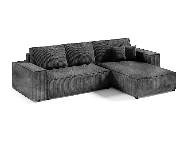 Canapé d'angle convertible MILLE L Noir