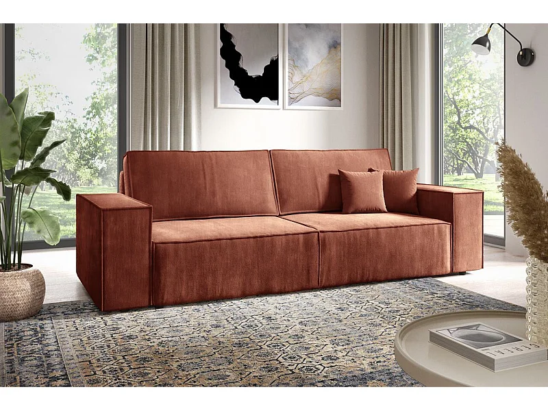 Schlafsofa mit Bettkasten MILLE Mini Orange