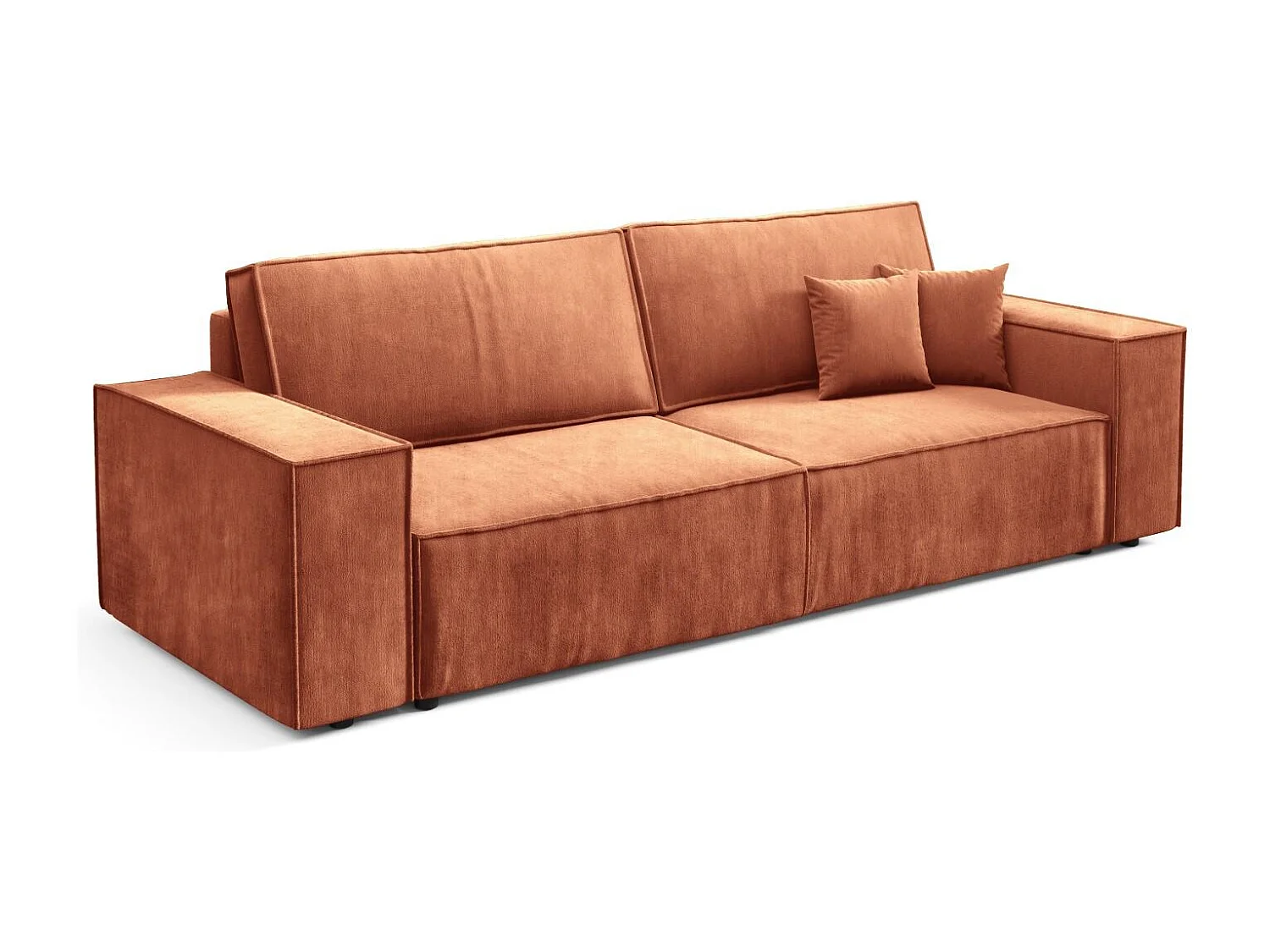 Schlafsofa mit Bettkasten MILLE Mini Orange