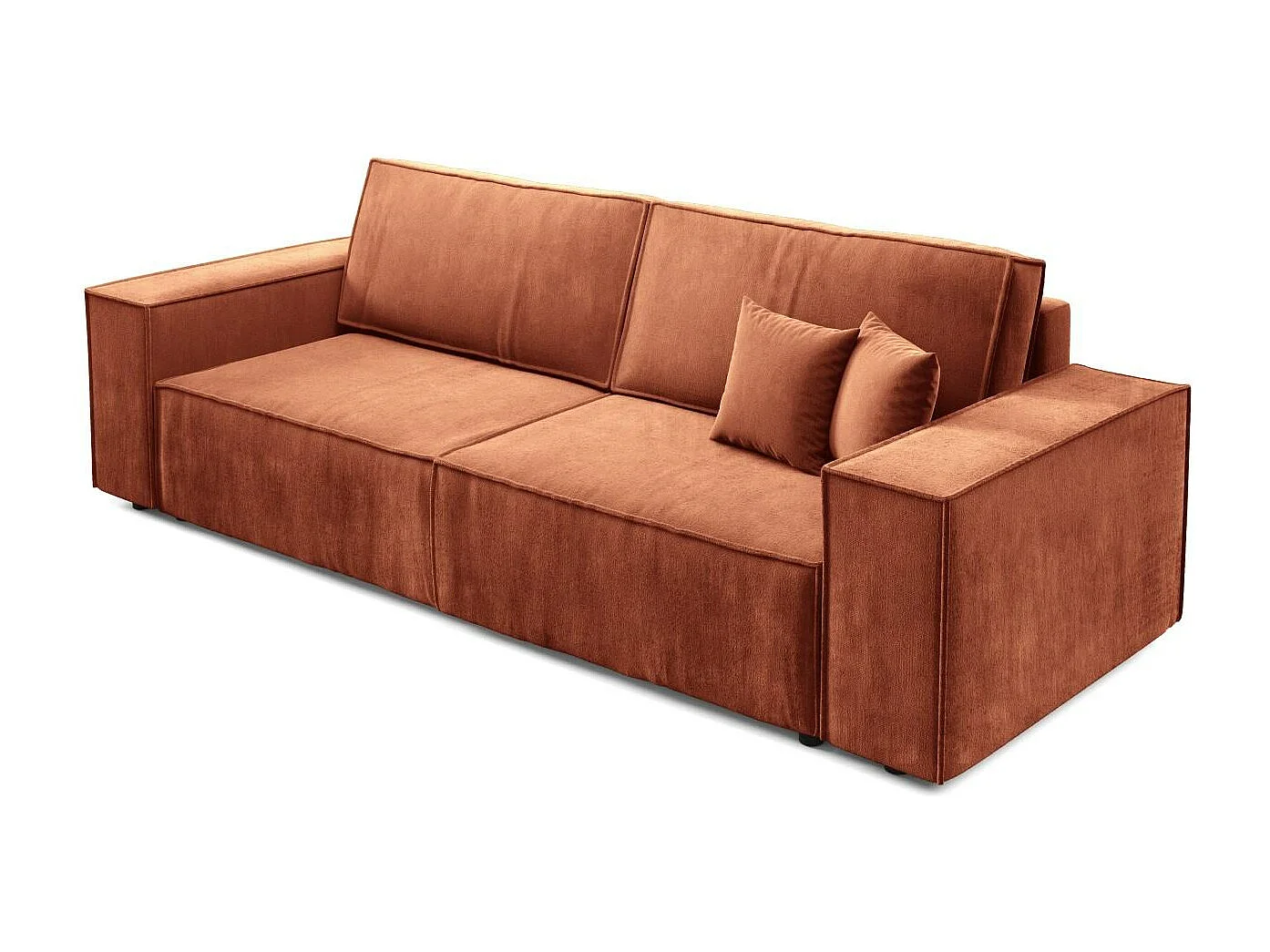 Schlafsofa mit Bettkasten MILLE Mini Orange