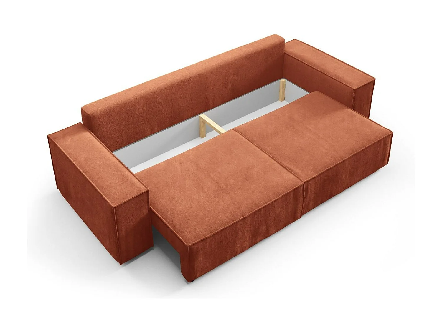 Schlafsofa mit Bettkasten MILLE Mini Orange