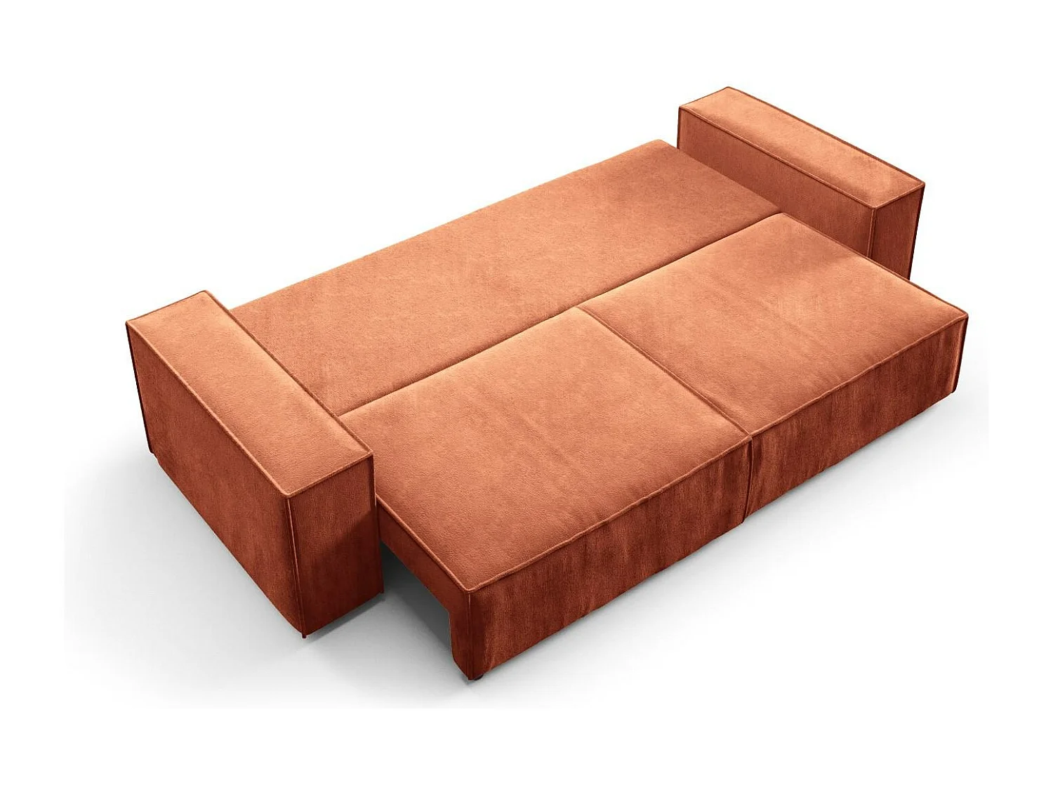 Schlafsofa mit Bettkasten MILLE Mini Orange