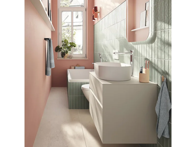 Baignoire droite 160 x 75 VILLEROY & BOCH Collaro acrylique Blanc Mat avec vidage et trop-plein chrome