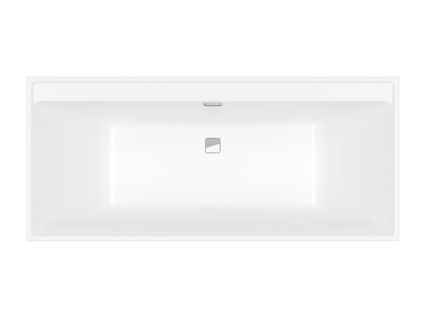 Baignoire droite 160 x 75 VILLEROY & BOCH Collaro acrylique Blanc Mat avec vidage et trop-plein chrome