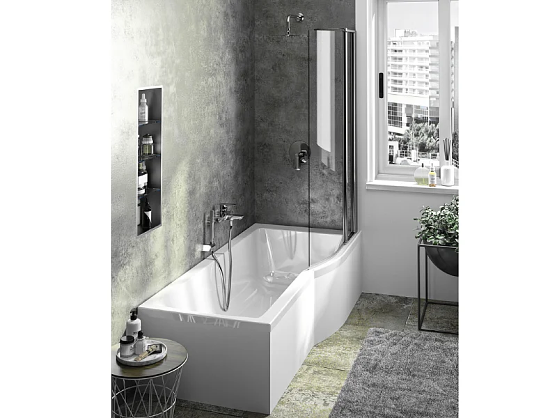 IDEAL STANDARD Baignoire Connect air 170 X 80 avec Pare Bain avec volet asymétrique droite