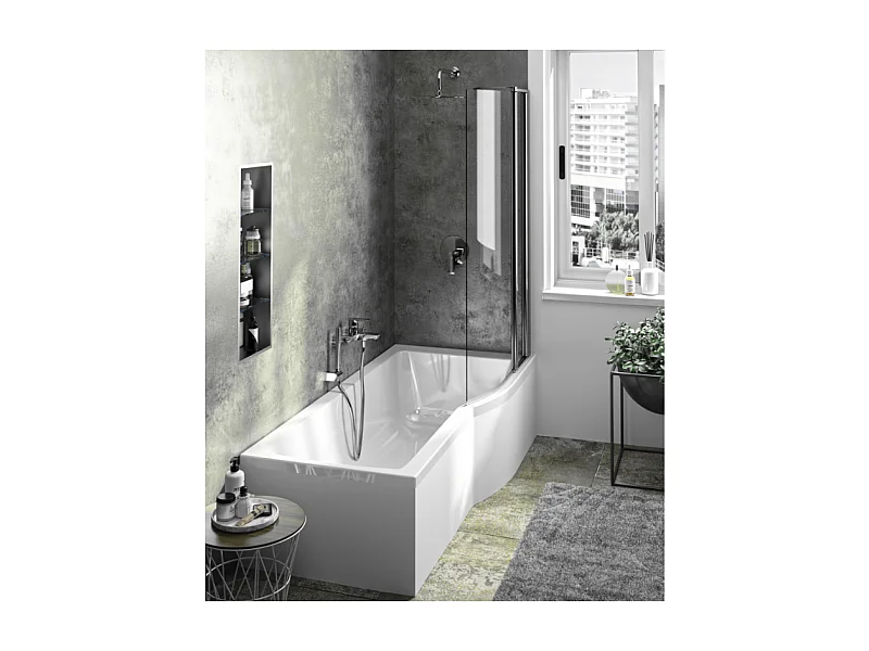IDEAL STANDARD Baignoire Connect air 170 X 80 avec pare Bain, tablier frontal et lateral asymétrique gauche