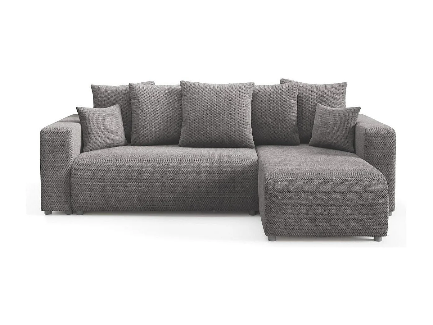 Canapé d'angle convertible EVORA L Gris Anthracite