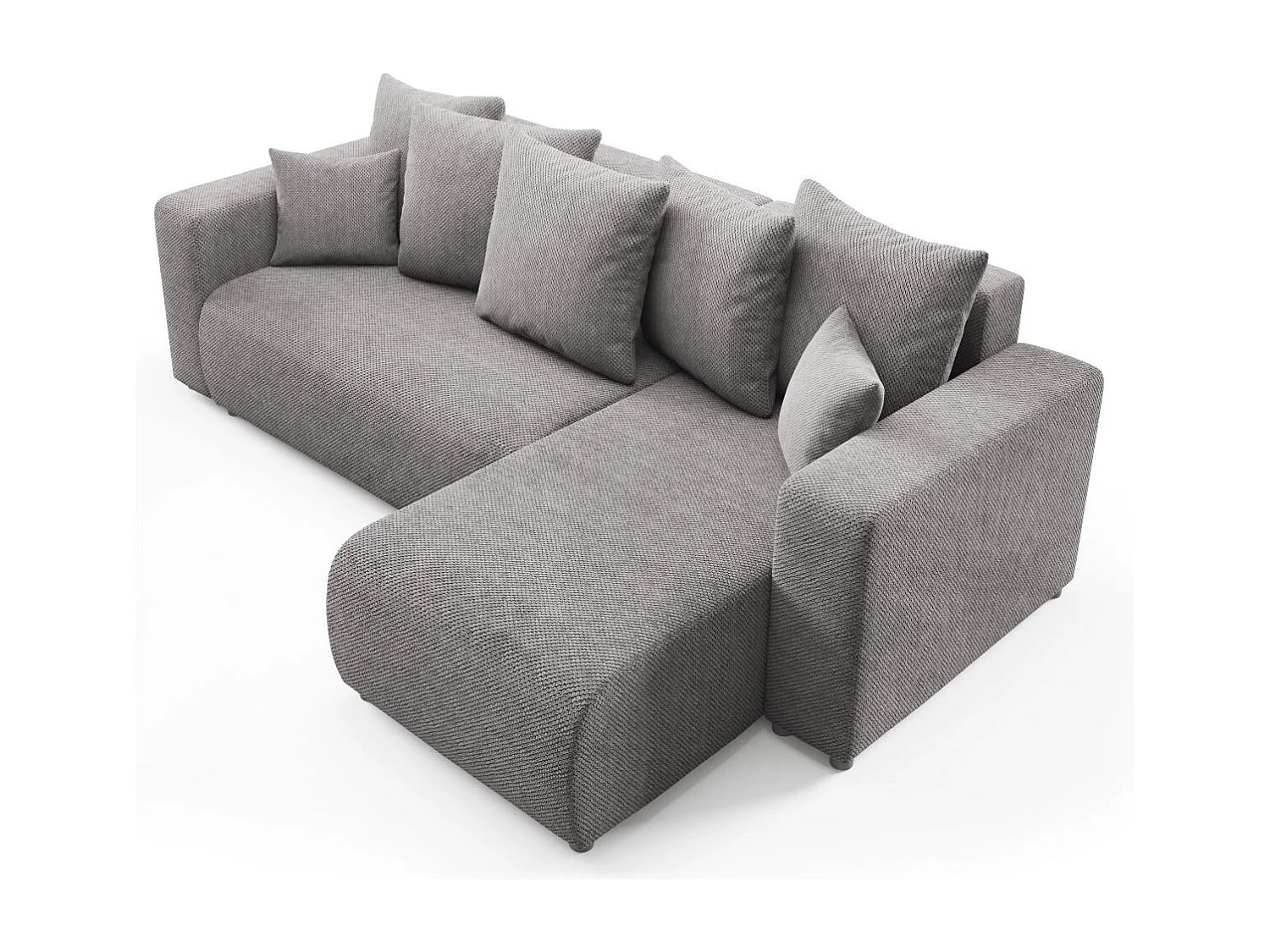 Canapé d'angle convertible EVORA L Gris Anthracite