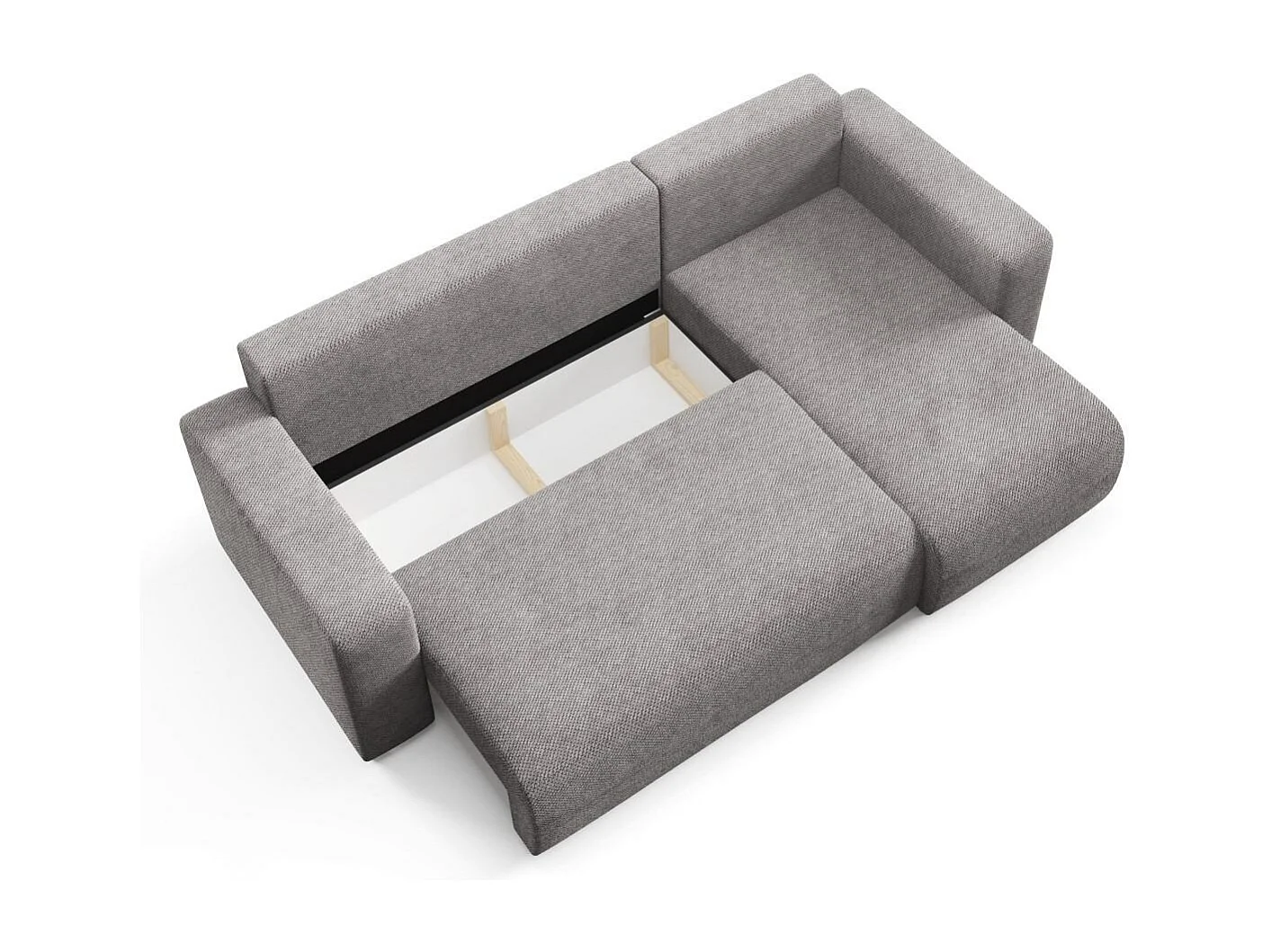 Canapé d'angle convertible EVORA L Gris Anthracite