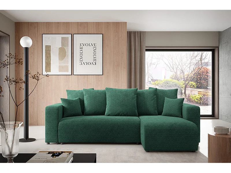 Ecksofa mit Schlaffunktion EVORA L Grün