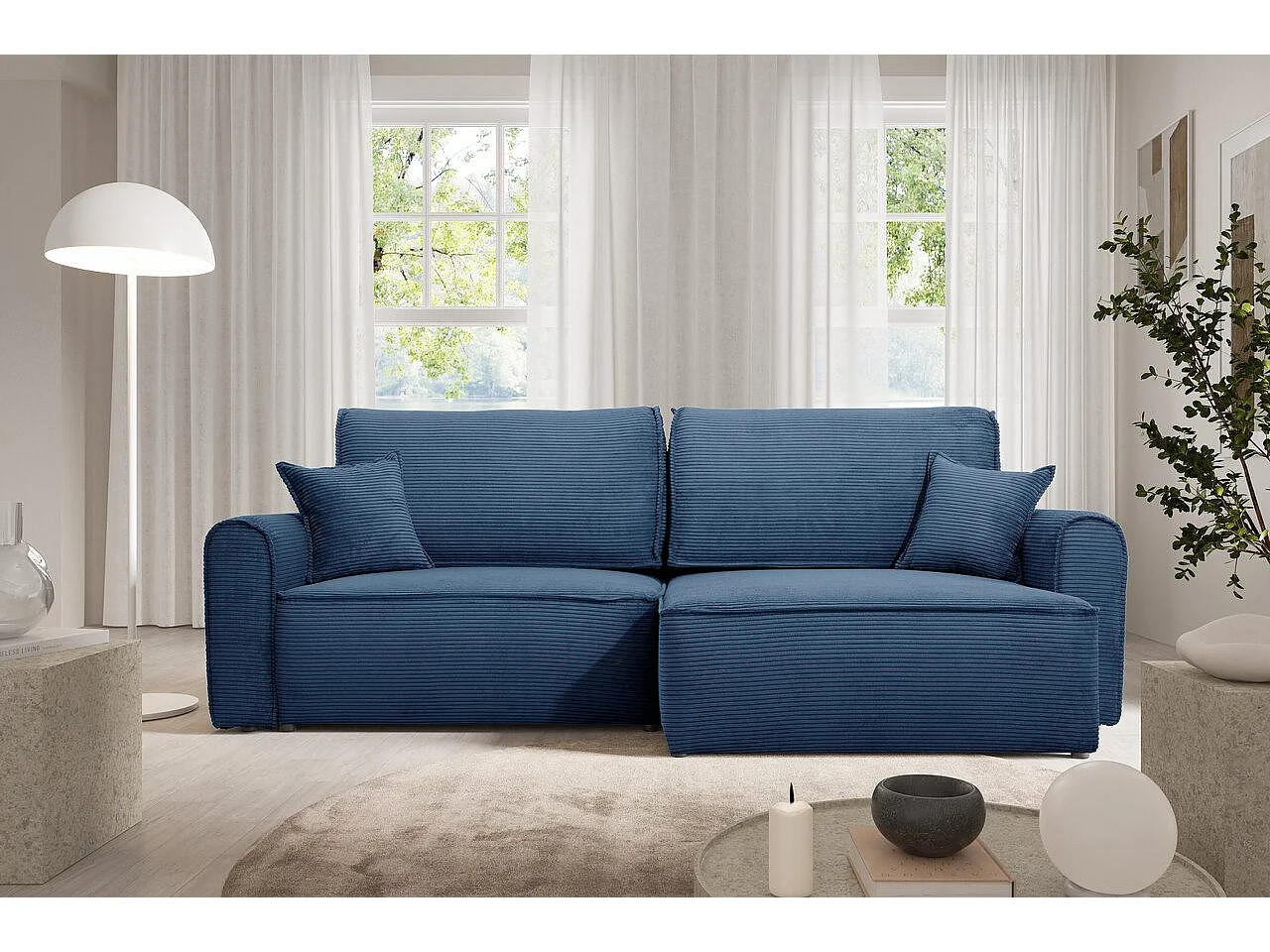 Canapé d'angle convertible MARTIN Bleu
