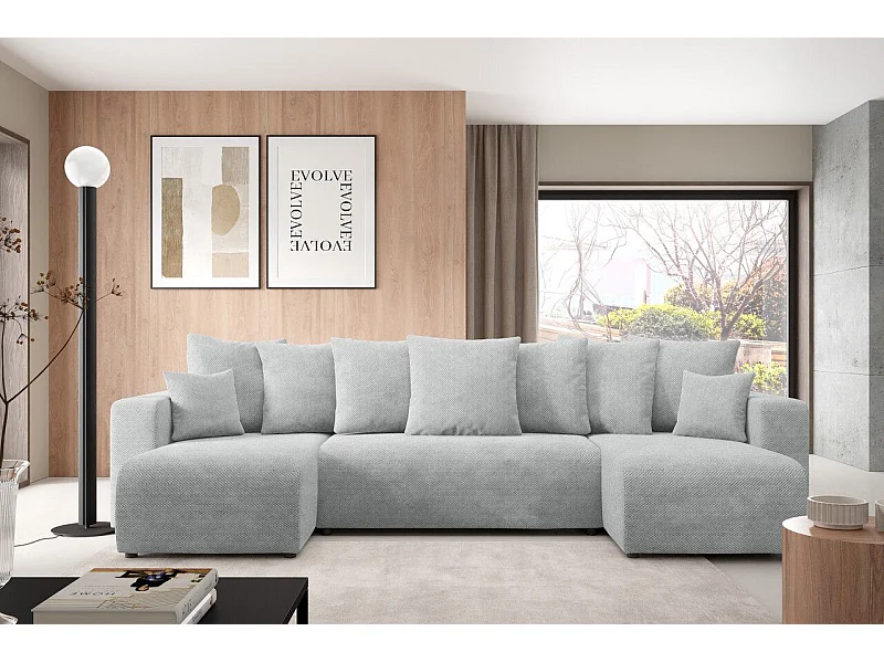 Ecksofa mit Schlaffunktion EVORA U Grau