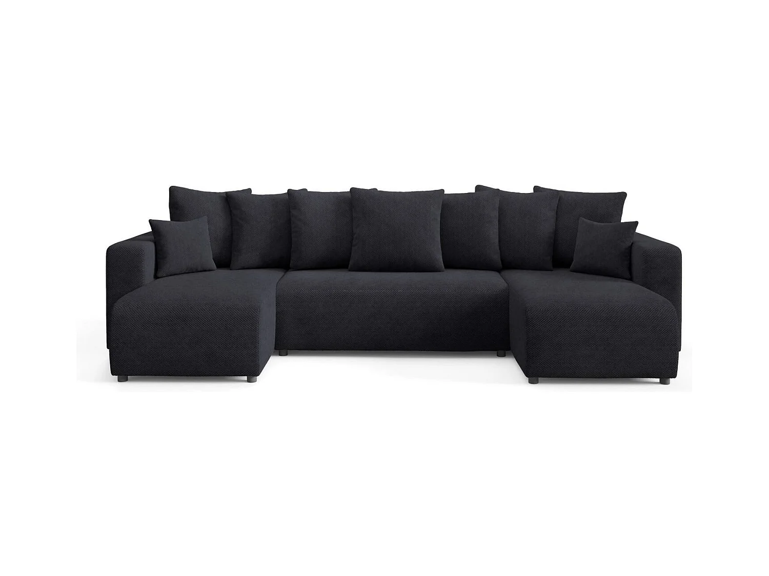 Ecksofa mit Schlaffunktion EVORA U Schwarz