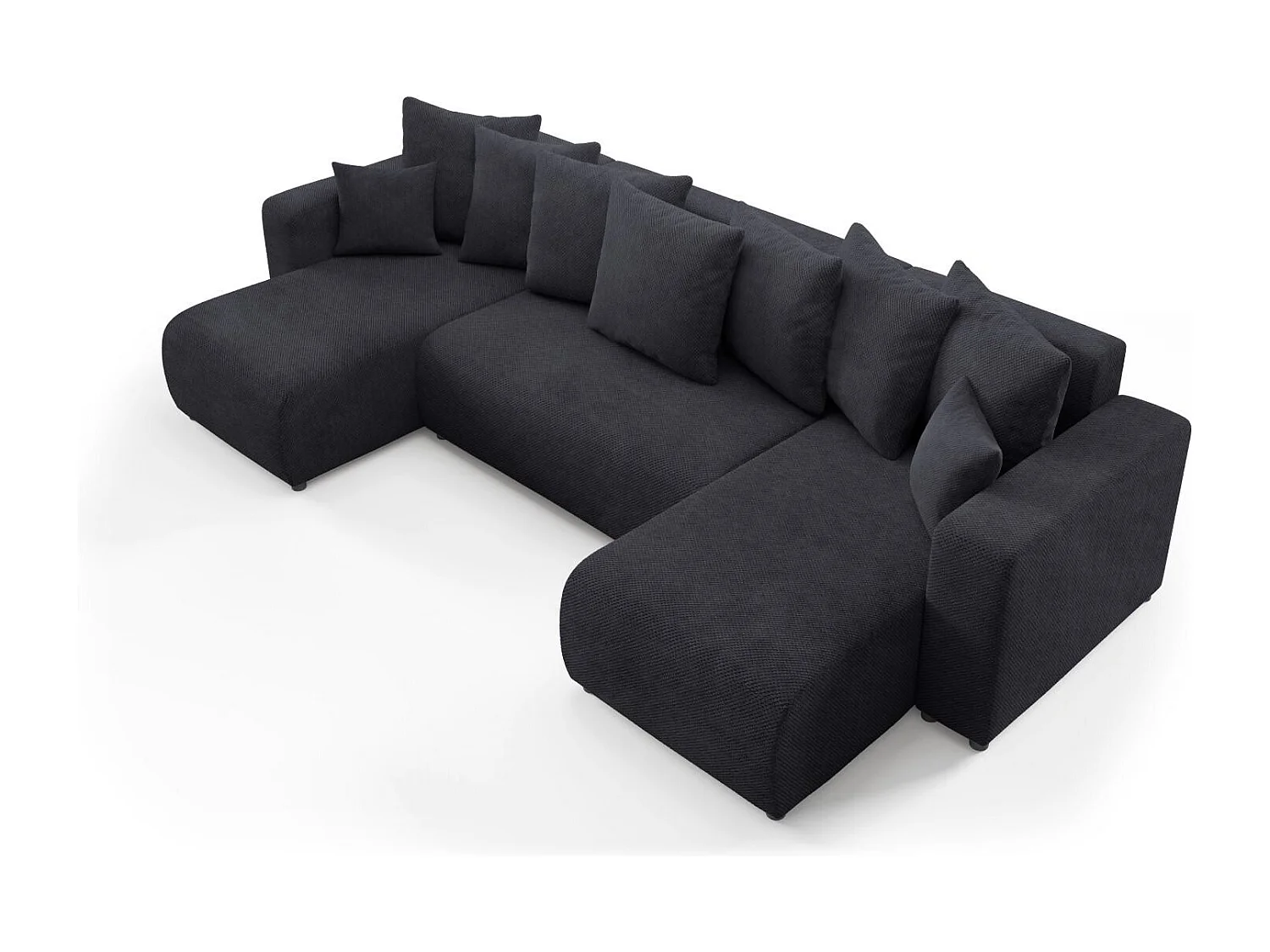 Ecksofa mit Schlaffunktion EVORA U Schwarz