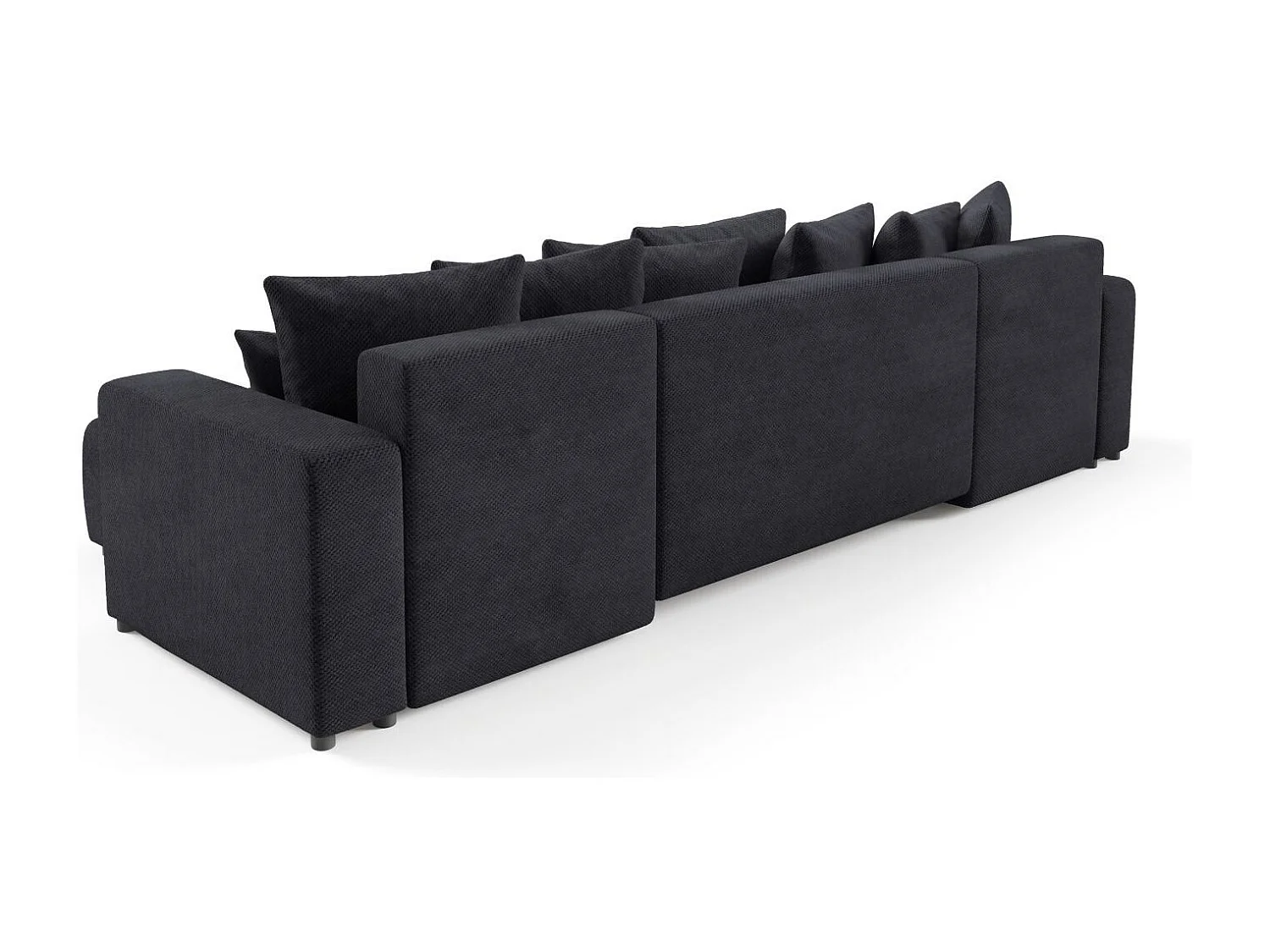 Ecksofa mit Schlaffunktion EVORA U Schwarz