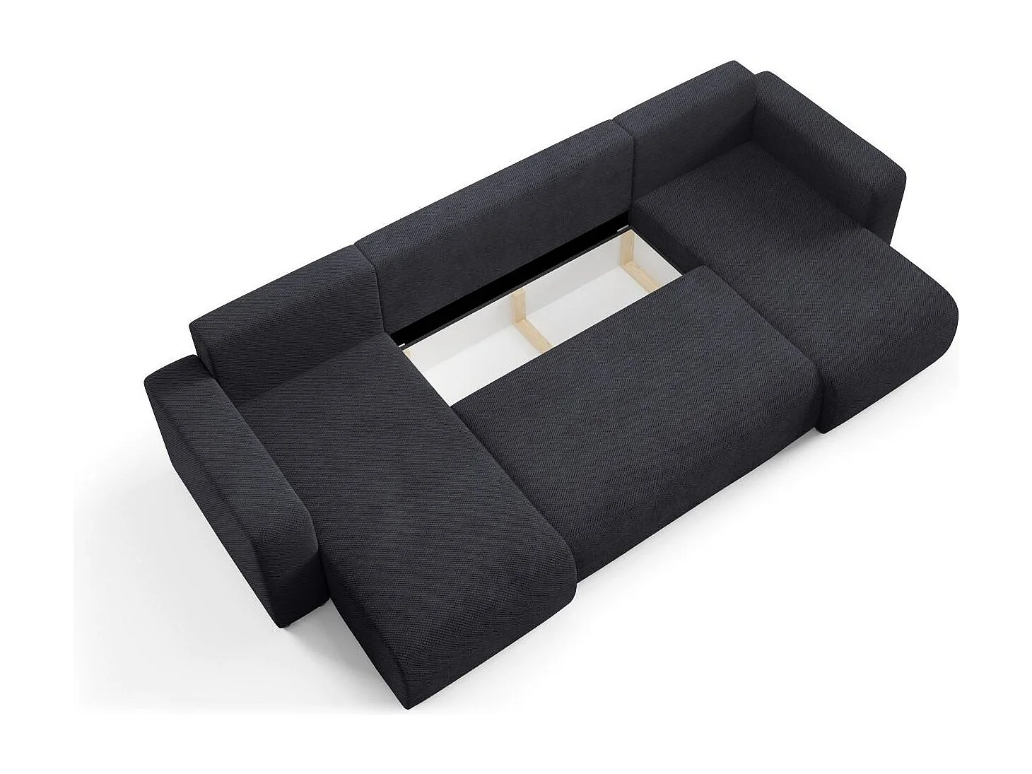 Ecksofa mit Schlaffunktion EVORA U Schwarz