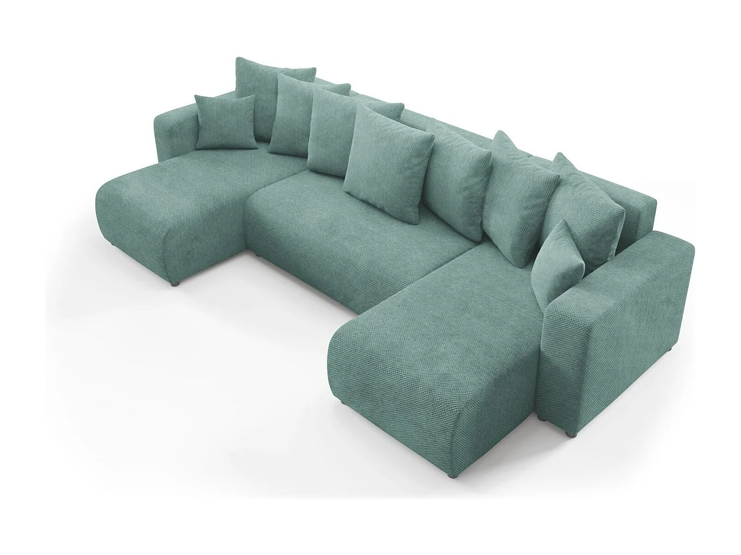 Canapé d'angle convertible EVORA U Turquoise