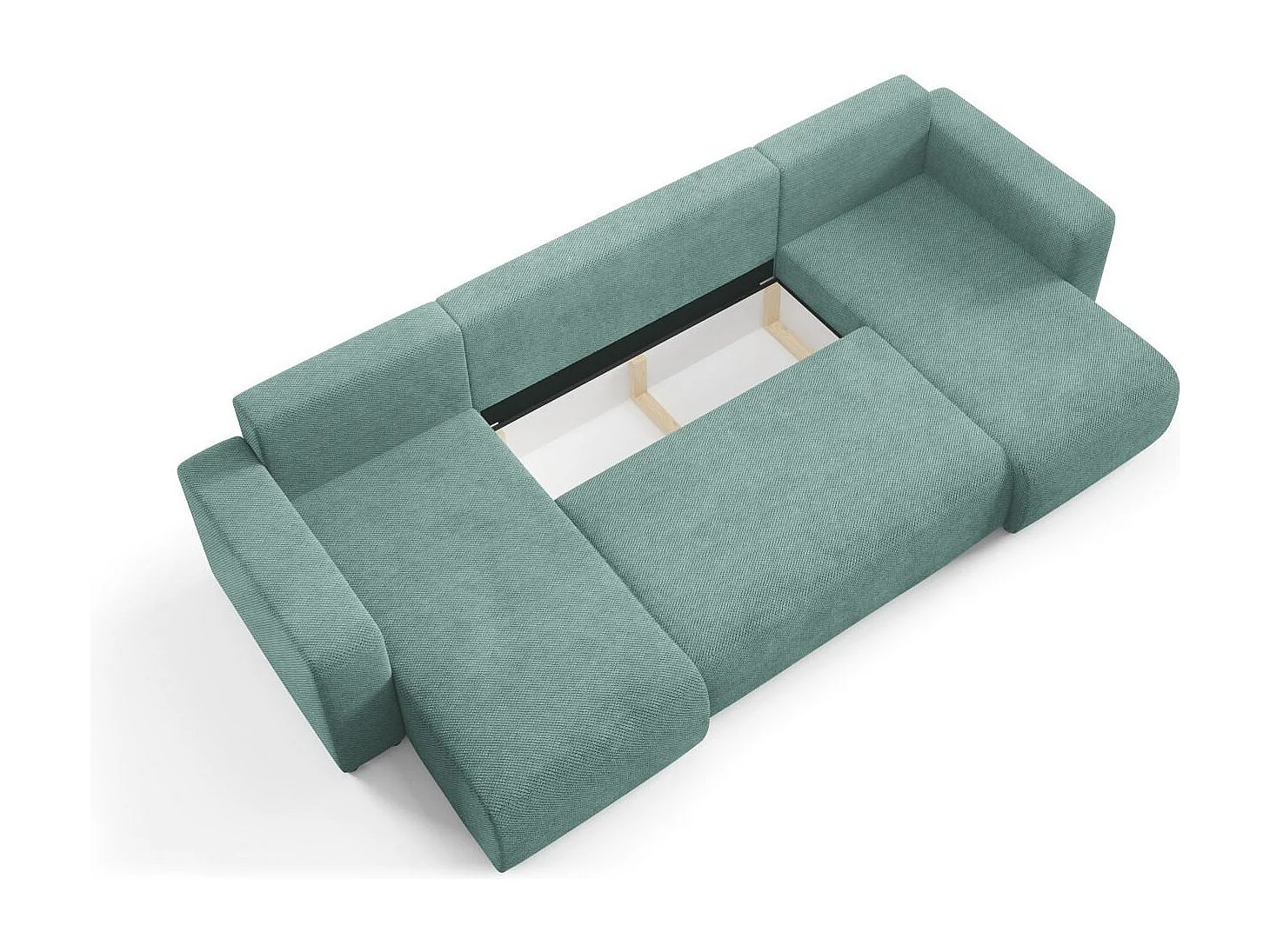 Canapé d'angle convertible EVORA U Turquoise