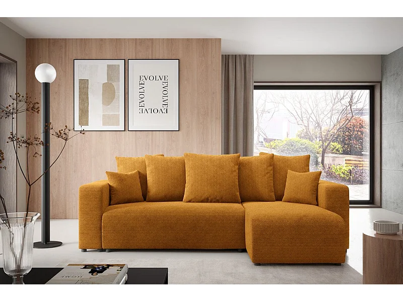 Canapé d'angle convertible EVORA L Jaune