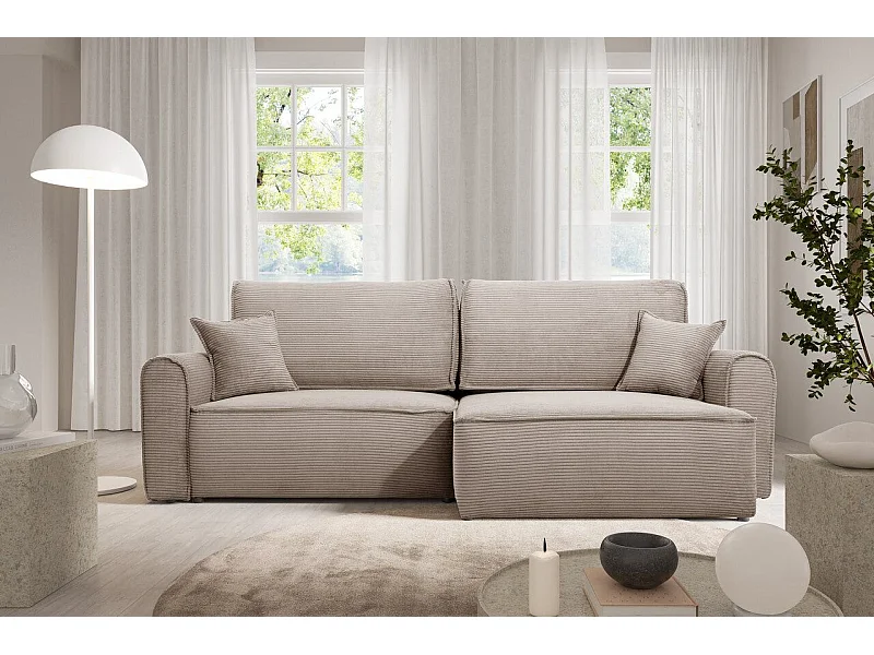 Canapé d'angle convertible MARTIN Beige